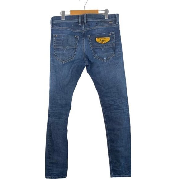Diesel Tepphar Slim Carrot Wash 0852G Stretch Logo Patch Rear Studs US 33 X 32 - Picture 4 of 16